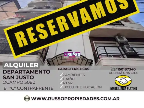 Alquiler Departamento 2 Ambientes, San Justo