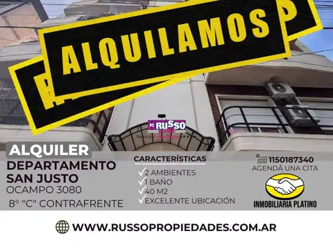 Alquiler Departamento 2 Ambientes, San Justo