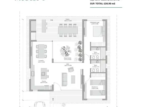 Casa 6 ambientes con 2 baños