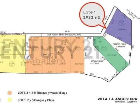 Terreno en Venta en Villa la Angostura, USD 218.000