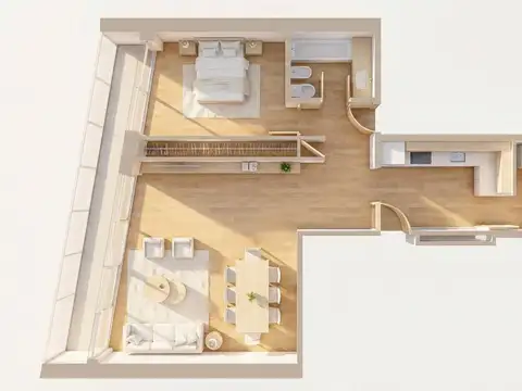 Departamento 3 ambientes en recoleta