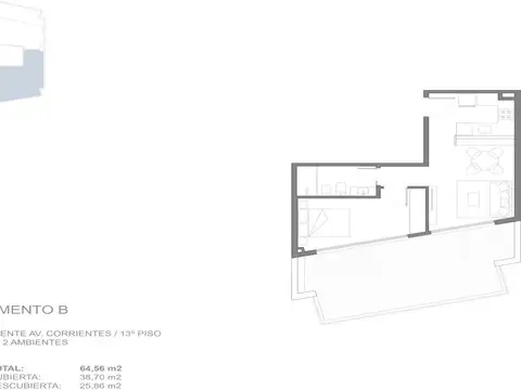 Departamento de 2 ambientes en Venta en Villa crespo