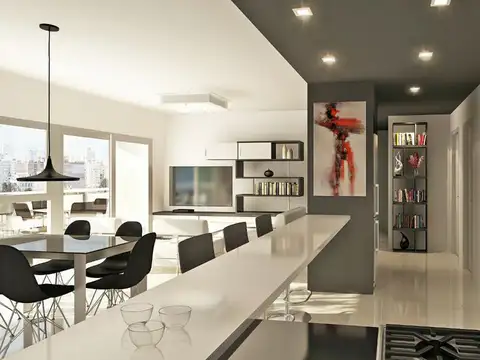 Departamento 2 ambientes con 2 baños