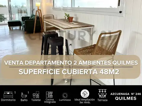 VENTA DEPARTAMENTO 2 AMBIENTES BALCÓN DOBLE QUILMES OESTE