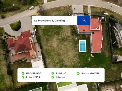 LOTE EN VENTA EN LA PROVIDENCIA CANNING GOLF