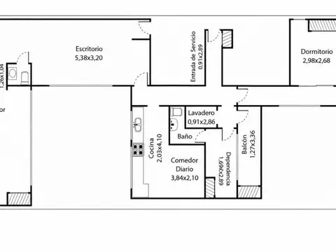 Departamento 5 ambientes con 3 baños