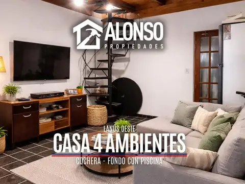 Venta - Casa 4 ambientes con pileta -  Lanús