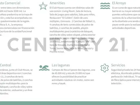 Terreno en Venta en Campos De Roca II, USD 9.000