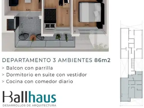 Rivadavia 3500, Piso 1°
