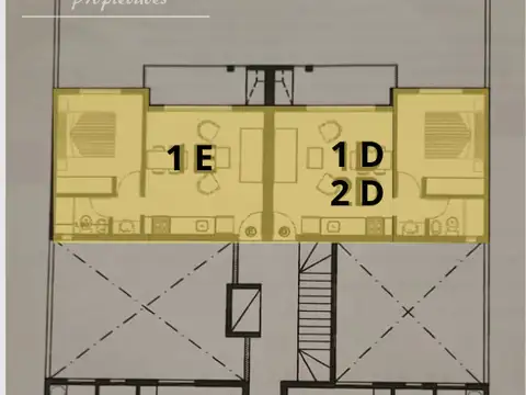 Departamento 2 ambientes con 1 baño