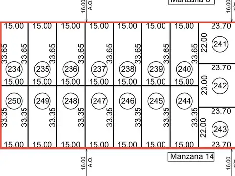 Terreno en Venta de 554,0 m2