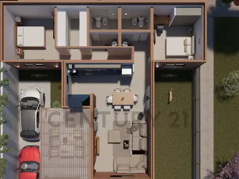 Casa 3 ambientes con 1 baño