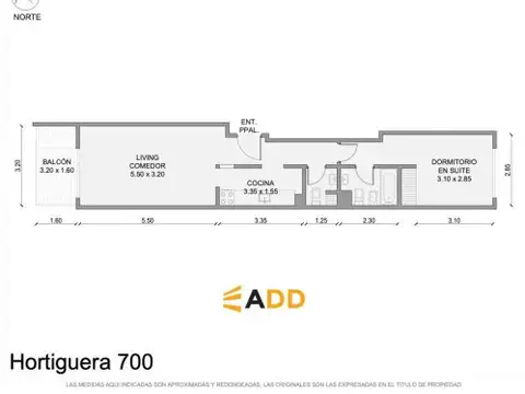 Departamento 2 ambientes con 2 baños