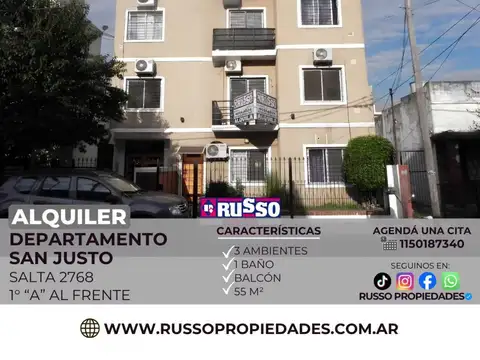 Alquiler departamento San Justo 3 ambientes