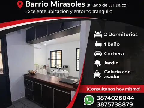 VENTA HERMOSA CASA B° MIRASOLES ZONA NORTE