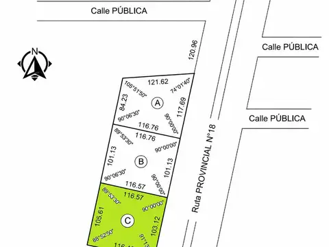 Terreno en  venta sobre ruta 18 km 6 