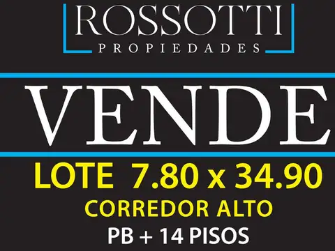 Terreno - Av. Entre Ríos 1080 - Corredor Alto - Exc. Ubicación - 7.80m x 34.90m