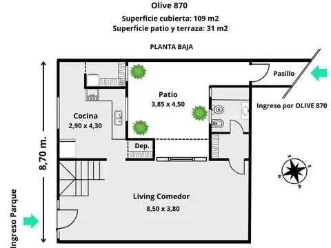 Depto Tipo Casa en Venta de 5 ambientes