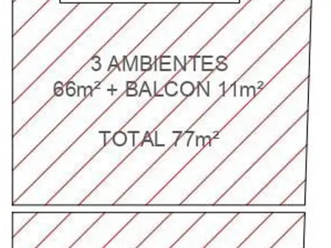 Departamento 3 ambientes con 1 baño