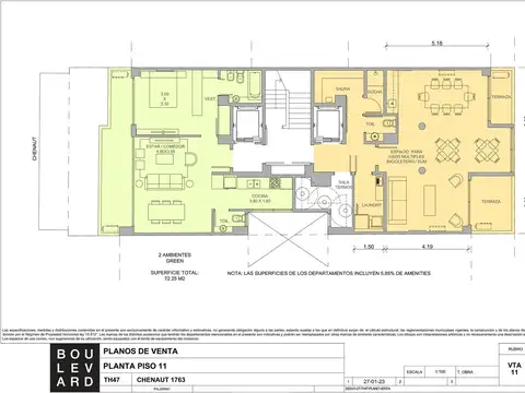 Departamento en Venta de 1 dormitorio