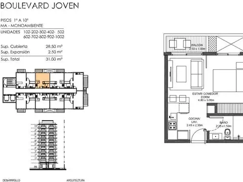 Departamento en Venta de Monoambiente