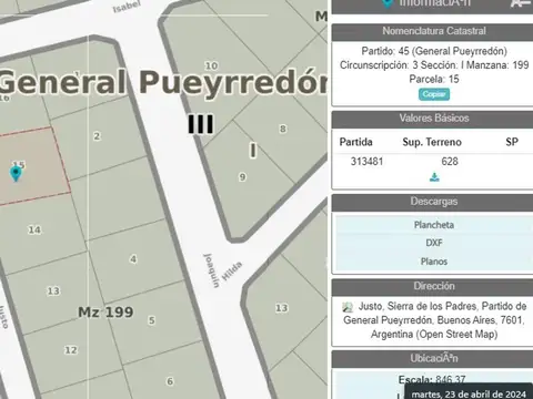 LOTE SIERRA DE LOS PADRES 628 METROS CON PEÑON FRENTE AL GOL