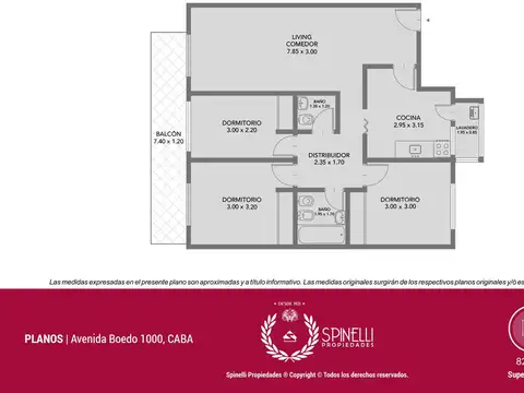 Departamento en Venta de 3 dormitorios