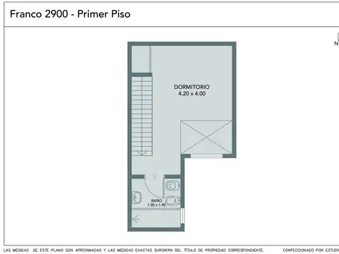 Depto Tipo Casa 2 ambientes con 1 baño