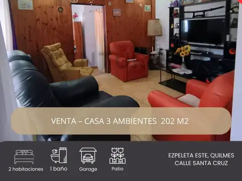 VENTA CASA 3 AMBIENTES, A 500M DE LA ESTACION DE  EZPELETA
