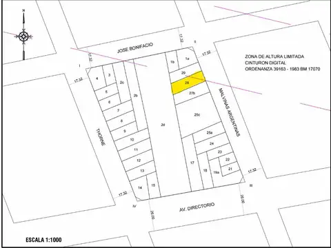 Terreno en Venta 8  mts Frente