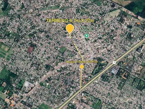 OPORTUNIDAD - Venta Terreno Uso Comercial en Pilar Centro - Inversión