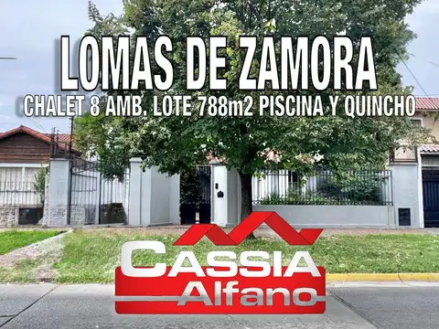 CHALET IMPECABLE ESTADO LOTE 788m2, 5 HABITACIONES, QUINCHO FONDO Y PISCINA