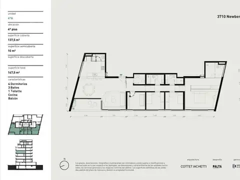 Departamento en Venta de 5 ambientes