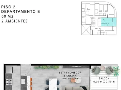Departamento 2 Ambientes Venta Caballito Full Amenities
