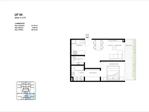 Departamento en pozo de dos ambientes - Venta - Bajo Belgrano - Excelente oportunidad.