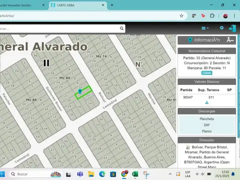 Terreno en Venta 10  mts Frente