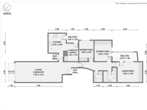 Departamento en Venta de 3 dormitorios