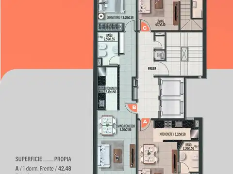 Departamento en Venta de 3 ambientes