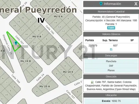 Terreno en Venta en Barrio Santa Isabel, USD 19.000