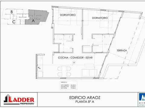 Araoz 2174 , Piso 8