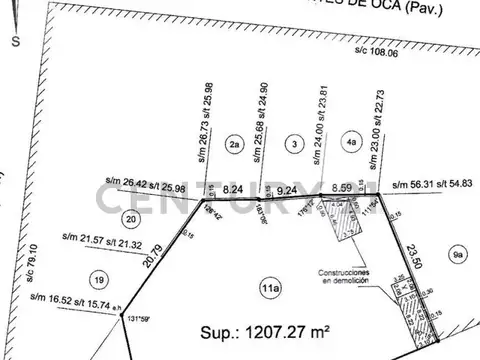 Terreno en Venta de 1207,27 m2