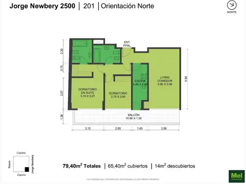 Jorge Newbery 2500, Piso 2
