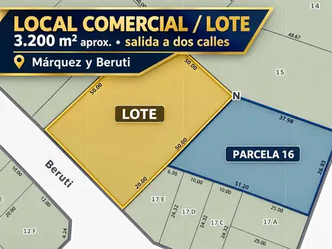 Local comercial 900m sobre márquez y beruti
