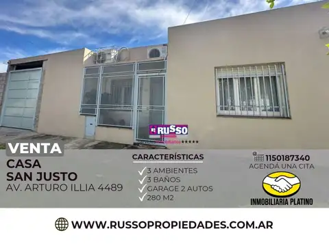 Venta casa 3 ambientes San Justo