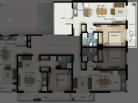 Departamento 2 ambientes con 1 baño