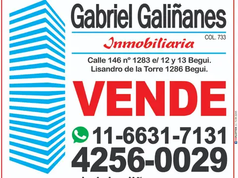 Terreno en Venta 93  mts Fondo