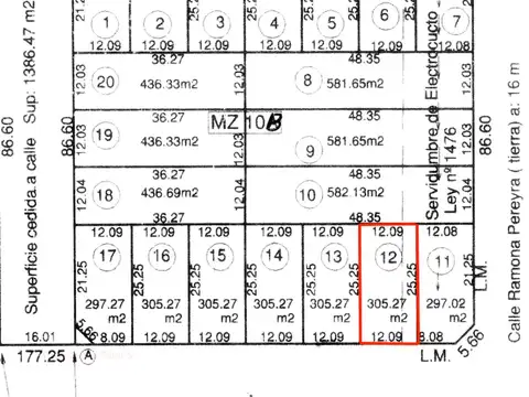 Terreno en Cavero entre R. Pereyra y Sergio Lopez