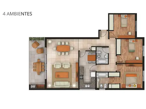 Departamento en Venta de 4 ambientes