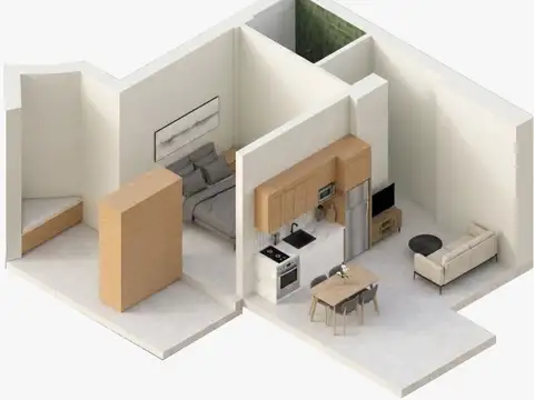 Apartamento 1 dormitorio en reciclaje