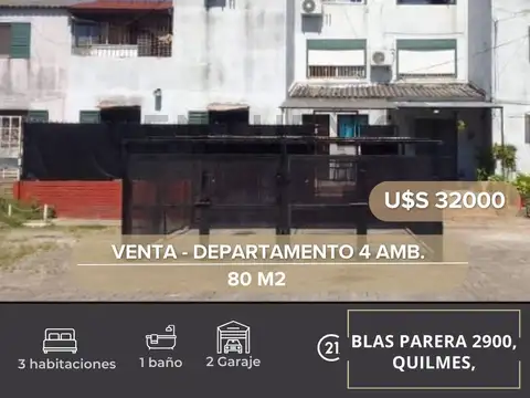 VENTA DEPARTAMENTO 4 AMB QUILMES